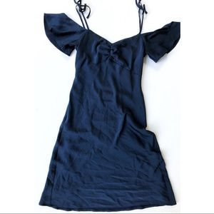 🌟 NWT Express Navy Blue Satin Dress XS 🌟